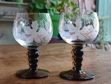 2 VERRES BALLON ROEMER GRAVÉS
