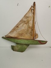 Art Populaire , coque, voilier De Bassin, canot, Longueur 33,5 Cm, Ancien,