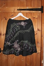 Jupe bohème noire en lin