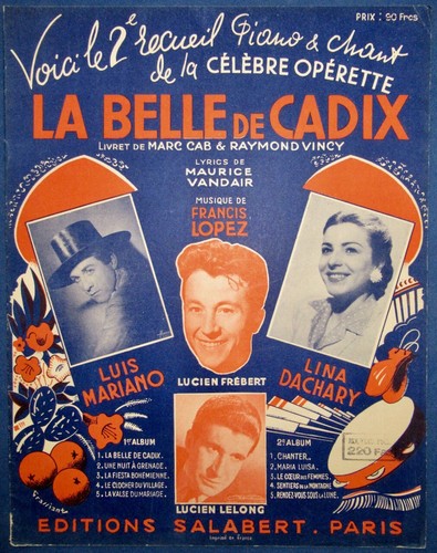 Opérette mariano partition - mariano,