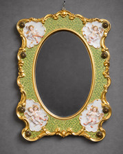 Miroir ancien en porcelaine