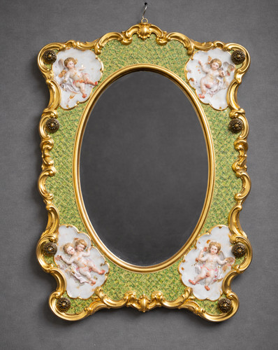 Miroir ancien porcelaine - miroir, en