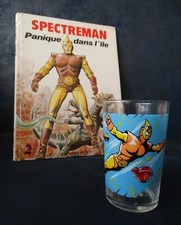 SPECTREMAN BD Panique dans l'île + verre moutarde Antenne 2 Récré A2 Vintage 80s