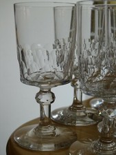 SAINT LOUIS 4 ANCIENS VERRES A PORTO CRISTAL MODELE LABRUYERE ht 11,5 cm 1900