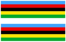 STICKER 2 X ARC EN CIEL 11x3cm VELO CHAMPION DU MONDE VTT CYCLISME VL003