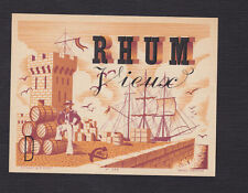 Ancienne étiquette  Alcool  France BN122795 Rhum Vieux Bâteau Voilier Port   