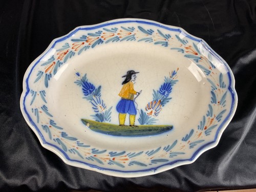 Ancien grand plat - ancien, faïence