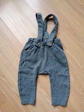 Pantalon épais gris à bretelles 6 mois 68 cm tape à l'œil