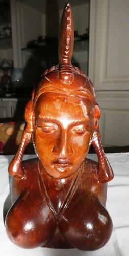 Sculpture bois buste de - sculpture,