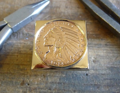 Chevalière carré dollars - chevalière,