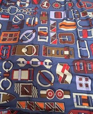 Châle HERMÈS -carré En Boucles-  -Cachemire et Soie, 140 X140 -TBE