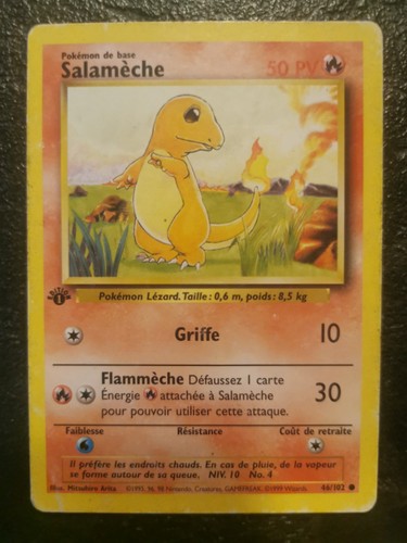 Carte pokémon salamèche - carte, pokémon,