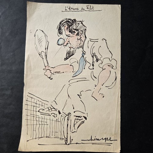 Dessin tennis original signé - dessin,