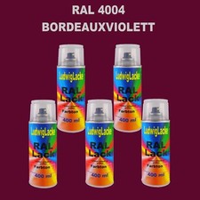 5 Bombes De Peinture 400Ml Vernis Automobile Brillant RAL 4004 BORDEAUXVIOLETT