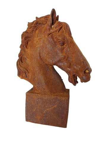 Tête cheval en fonte a - ,