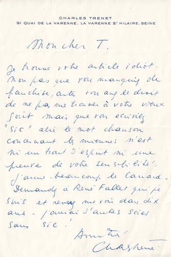 Charles trenet deux - -, lettres