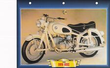 Fiche card 18x25cm MOTO Motocyclette Motorcycle BMW R69S 1960 texte au verso