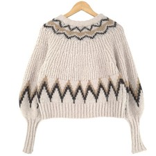 Pull Nordique Scandinave Fair Isle Vintage Chaud Tricoté Femme Taille M