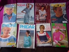 lot 8 magazines revues PHILDAR /PARIS MAILLES / VOTRE TRICOT vintage