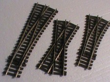 lot 3 aiguillages HO PECO/AIG DROIT 17.8CMS3/PTIT CROISEMENT/AIG BI DIRECTION 13