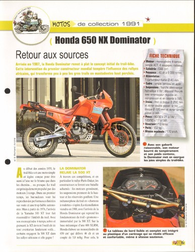 Fiche moto honda nx 650 - moto, :