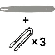 Guide 20 pouces (50 cm) avec lot de 3 chaînes 76 maillons pour tronçonneuse