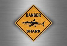 Autocollant sticker voiture moto tuning danger requin shark surf surfeur mural
