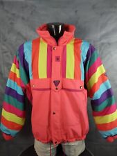 Veste Ski Vintage Degré 7 Multicolore 90s Doublée Capuche Cagoule Surf Snow