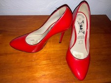 escarpins femme rouge cuir