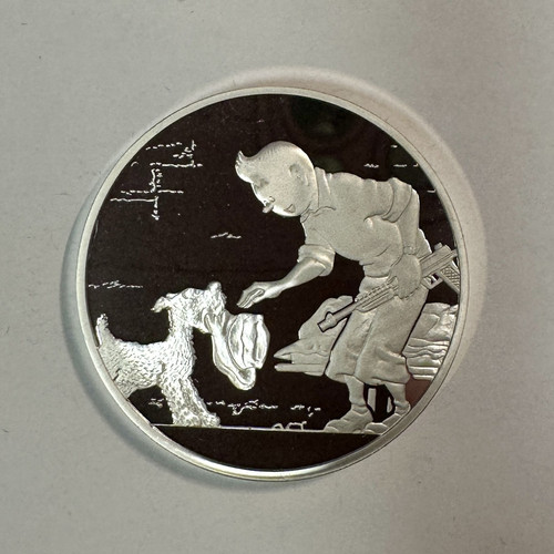 Médaille argent tintin - médaille, en