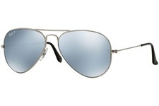 Ray ban Lunettes de Soleil Aviateur Métal RB3025 019/W3 Argent W / Polar Miroir
