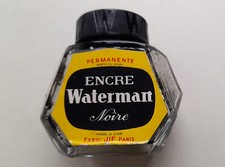 bouteille encre noire Waterman et divers lots de plumes à écrire
