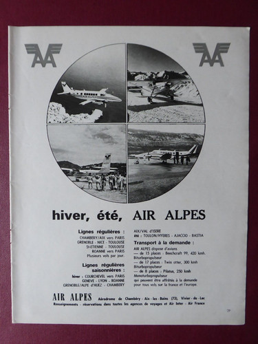 1972 pub compagnie air alpes - pub,