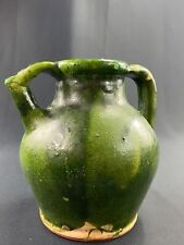 Cruche en grès émaillé vert XIXe