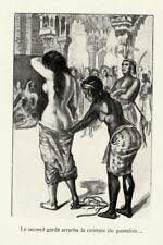 1914 G. SMIT fouet spanking fessée curiosa erotica gravure ancienne eros bdsm