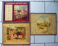 Lot de 3 calendriers des Almanachs PTT Ancien 1921 1939 1952 sans interieurs