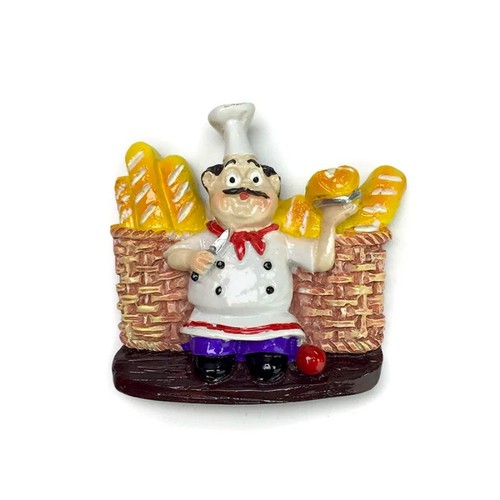 Cartoon chef baguette bread - baguette,