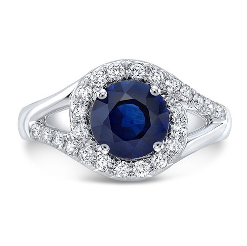 14k blanc diamant saphir - blanc,