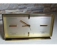 Pendule de Table / Horloge de Bureau en laiton massif - 8 Days - Swiza 1950