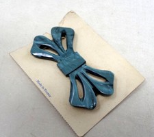 Boucle de ceinture ancienne en galalithe - Décor géométrique sculpté - ART Déco