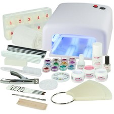 Nagelstudio Set UV Gel Starterset Nagelset Nägel Einsteigerset UV Lampe Weiß