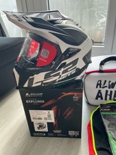 LS2 MX701 Explorer Helmet – Black/White – Size XL – Brand New with Tags