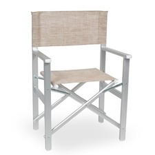 Chaise Metteur en Scène Ketty Aluminium Assise Et Dossier Textilene Brown Clair