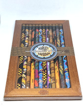 Jeu de 12 crayons plateau en bois H-D HARLEY-DAVIDSON 1996 Creative Tools NEUF