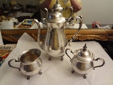 SILVERPLATE COFFEE SET...COFFEE POT, CREAMER AND SUGAR BOWL