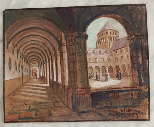 Aquarelle ancienne 25x31cm - aquarelle, de