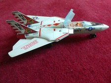 jouet vintage avion tôle électrique F14 made in Singapore