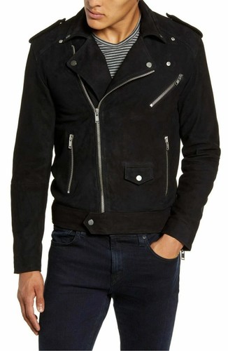 Blouson moto daim - de, en