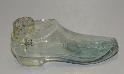 Encrier verre bleu forme - -encrier,