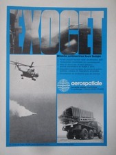 10/74 PUB AEROSPATIALE TIR MISSILE AM 39 SUPER FRELON MM38 MM40 EXOCET FRENCH AD